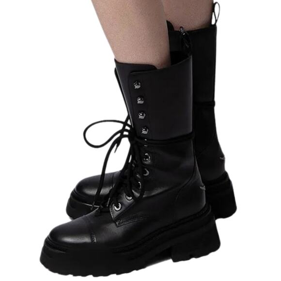 Zadig & Voltaire Ride Boots — Black Leather | FR 36 (US 6) | NWT (Flawed) - Picture 1 of 13